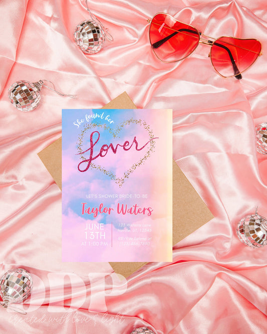 Lover TAYLOR INSPIRED Bridal Shower Invite | Lover Era Wedding Shower | She Found Her Lover | Taylor Swift Bridal Shower | Lover Invitation