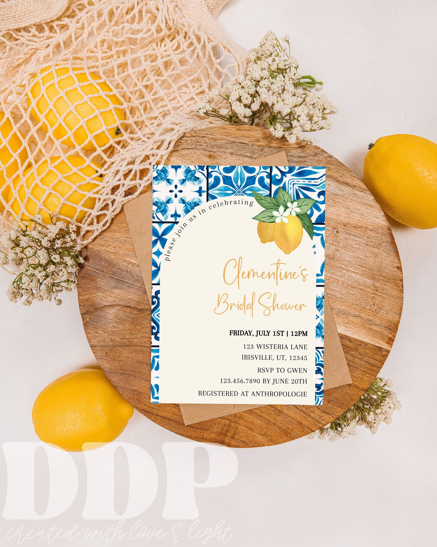 Amalfi Lemon Bridal Shower Invite | Lemon Bridal Invite | Digital Bridal Shower Invite | Amalfi Bridal Brunch Invite | Instant Download