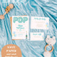 Ready to Pop Blue Baby Shower Invitation Suite | Blue Baby Shower Invite | Minimalist Baby Shower | Twins Baby Shower | Editable Printable