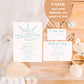 Minimalist Baby on Board Blue Baby Shower Invitation Suite | Boho Beach Baby Shower Invite | Blue Boy Baby Shower | Editable Invite Bundle