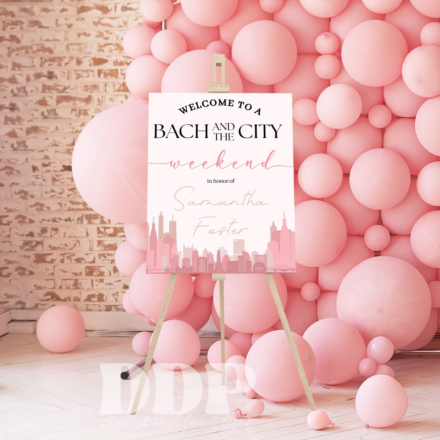 Bach and the City Pink Bachelorette Weekend Welcome Sign | NYC Bachelorette Party Welcome Sign | Bachelorette Girls Trip Welcome Sign