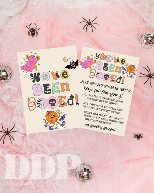 RETRO PASTEL You've Been Booed Halloween Game Printable | We've Been Booed Template | Halloween Neighborhood Game | Halloween Game Modern