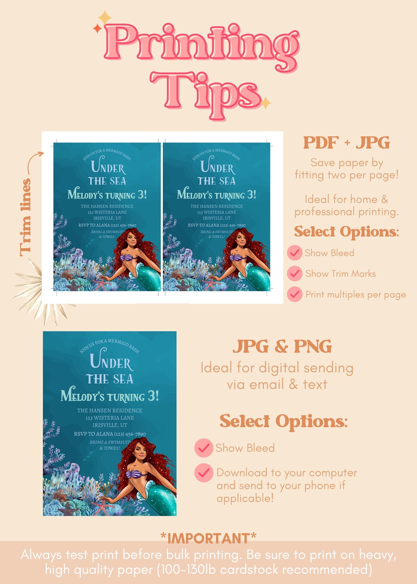 Editable The Little Mermaid Birthday Party Invitation | Ariel Birthday Party Invite | New Little Mermaid 2023 Birthday Invite