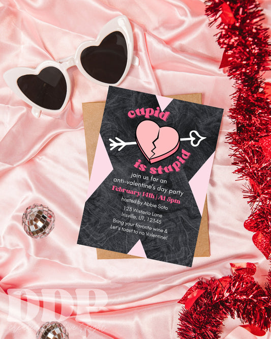 Anti-Valentine's Day Party Invitation | Galentine's Day Party Invite | Galentines Invitation | Editable Invite Template