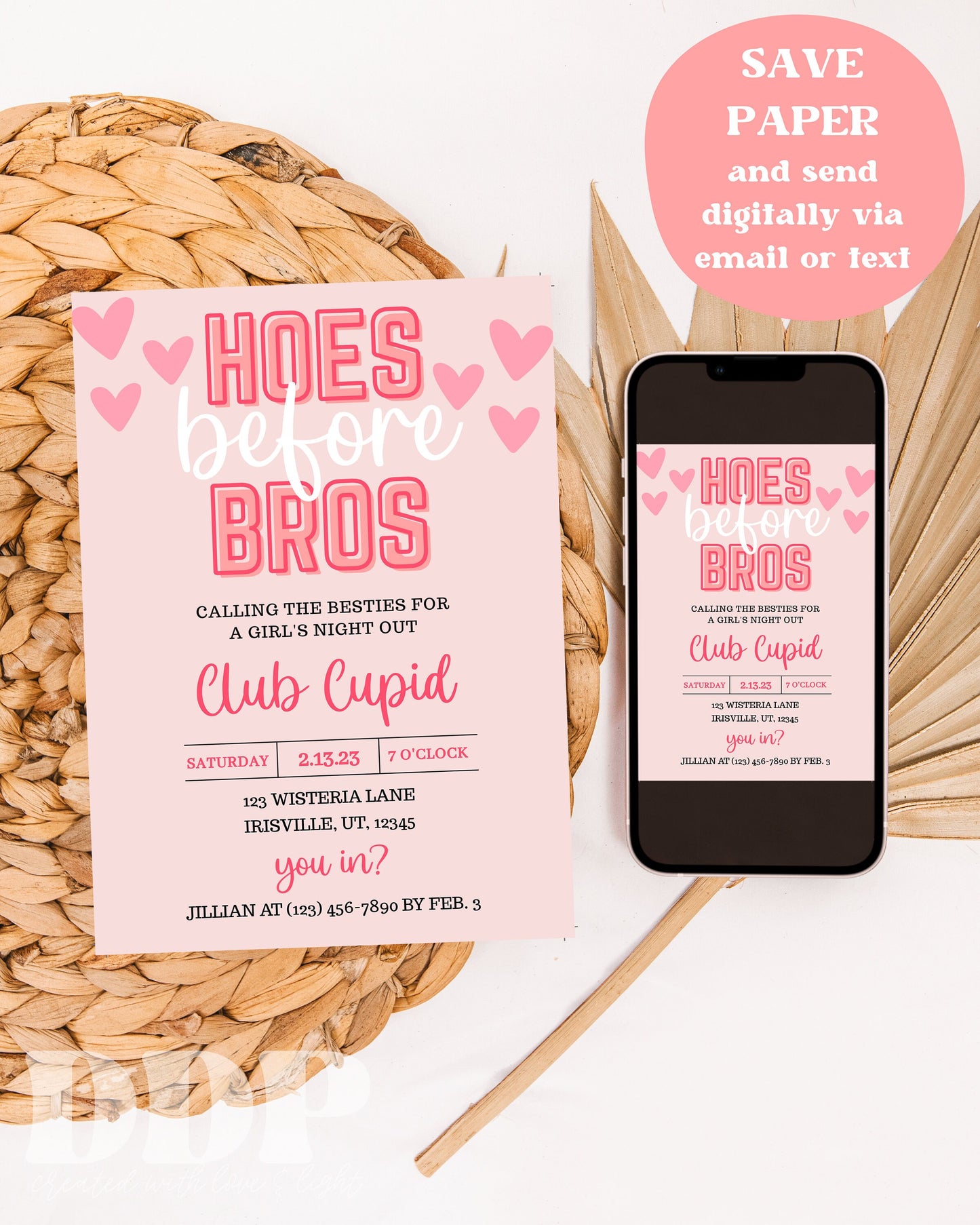 Galentine's Night Out Invitation | Galentine's Day Party Invite | Galentines Invitation | Valentine's Party Invite | Editable Template