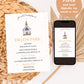 Minimalist Golden Church Baptism Invitation | Boho Christening Invite | Gender Neutral Baptism Invite | Christian Dedication Invite