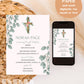 Minimalist Greenery Baptism Invitation | Eucalyptus Baptism Invite | Boho Christian Dedication Invite | Christening Invite