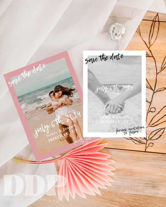 Modern Boho Save the Date Photo Template | Editable Save the Date | Photo Save the Date Template | Boho Beach Wedding Save the Date