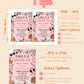 ANY AGE Spooky Birthday Invite | Pink Halloween Party Invitation Template | Halloween Birthday Party | Retro Halloween Characters Spooky