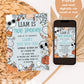 ANY AGE Spooky Birthday Invite | Blue Halloween Party Invitation Template | Halloween Birthday Party | Retro Halloween Characters Spooky