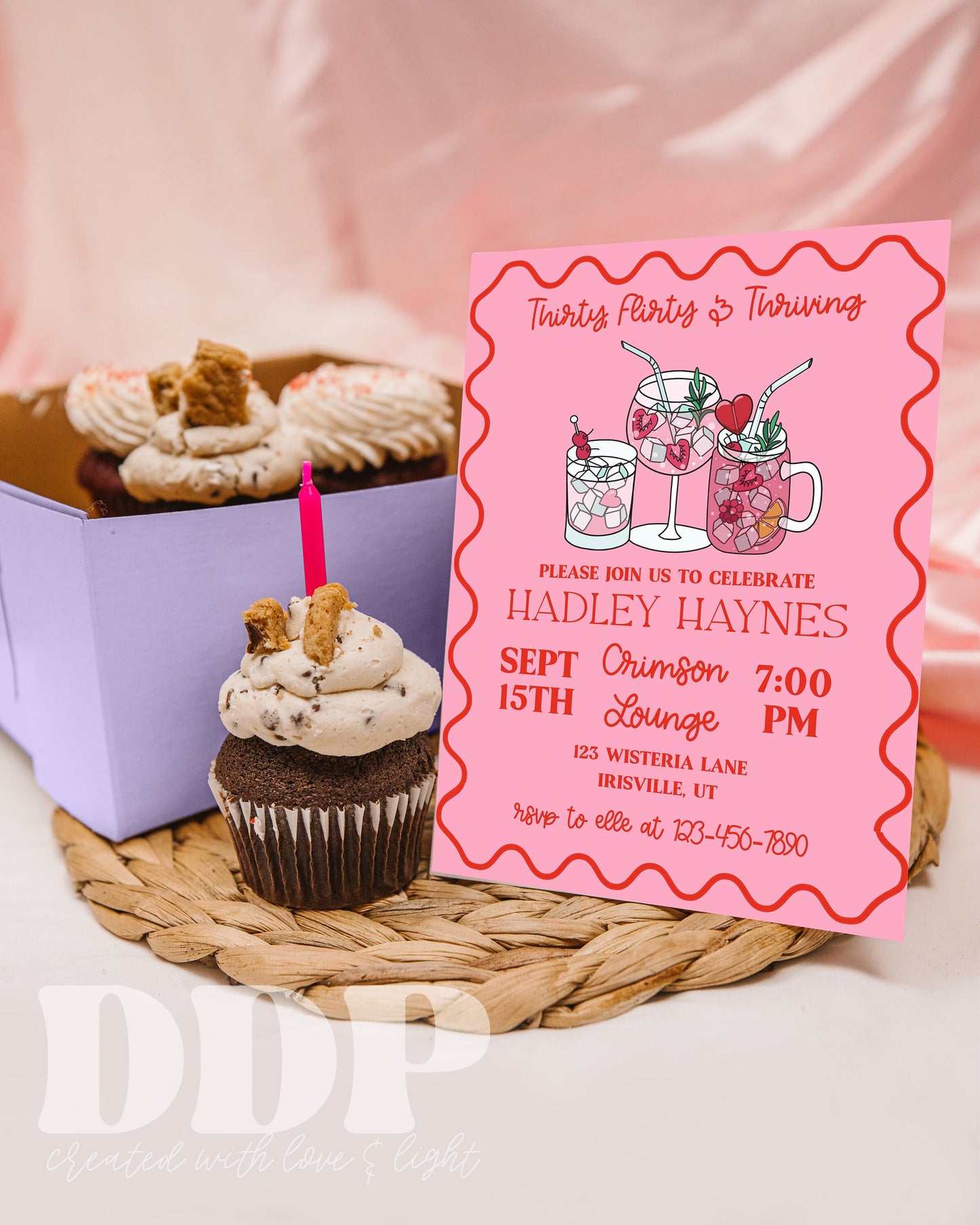 ANY AGE Thirty Flirty & Thriving Birthday Invite | Adult Birthday Invite | 30th Birthday | Birthday Cocktails Invite | Editable Template