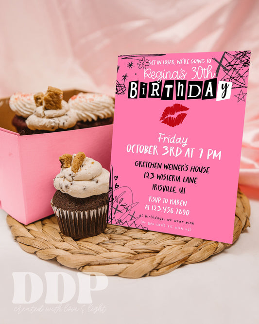 Mean Girls Birthday Invite | Mean Girls Y2k Party Invite | Early 2000s Birthday Invite | 30th Birthday Party | Editable Template A11