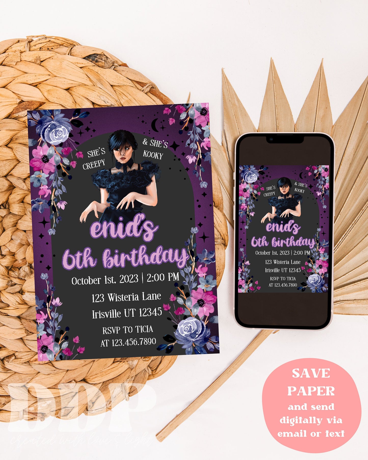 ANY AGE Wednesday Birthday Invitation Template | Wednesday Addams Birthday Invitation | Wednesday Party Invite | Addams Family Evite