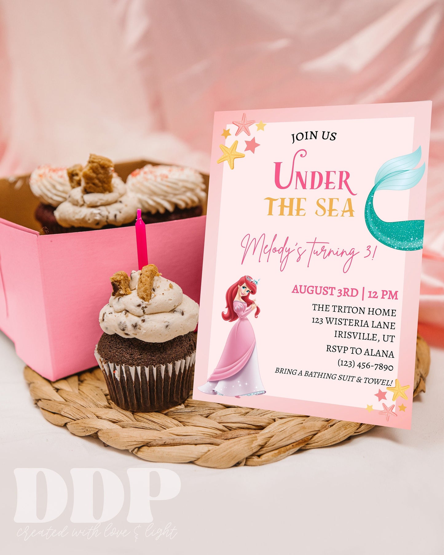 ANY AGE Disney Inspired Little Mermaid Birthday Invite | Ariel Birthday Invitation | Under the Sea Birthday Party Invite | Instant Download