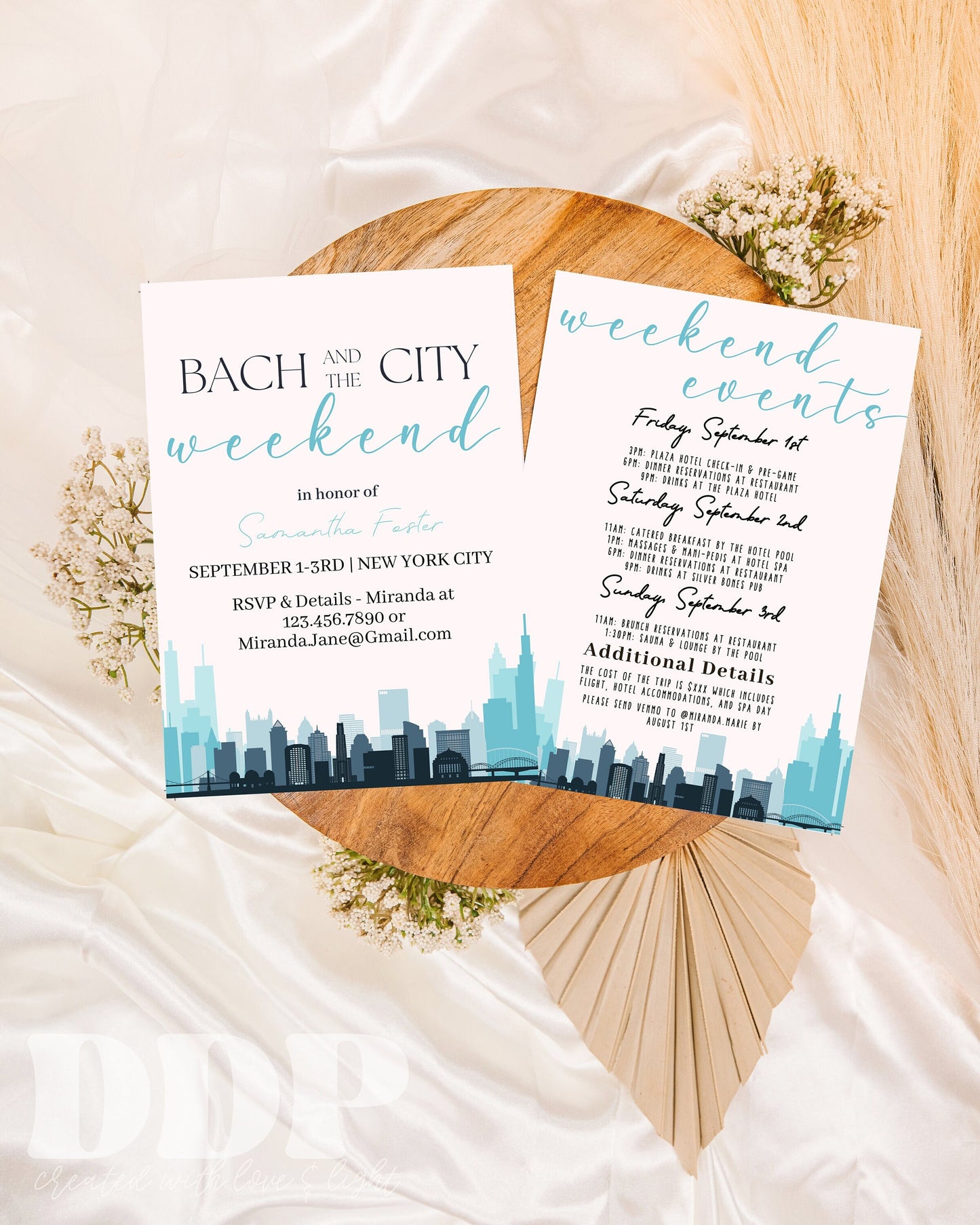 Bach and the City Bachelorette Party Invitation | NYC Bachelorette Party Invite | Bach and the City Blue Bachelorette Weekend | Printable