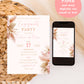 Boho Engagement Party Invitation | Pampas Grass Engagement Party Invite | Minimalist Engagement Announcement | Editable Invite Template