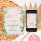 Boho Brunch and Bubbly Bridal Shower Invitation | Boho Eucalyptus Bridal Shower Invite | Minimalist Bridal Shower | Editable Invite Template