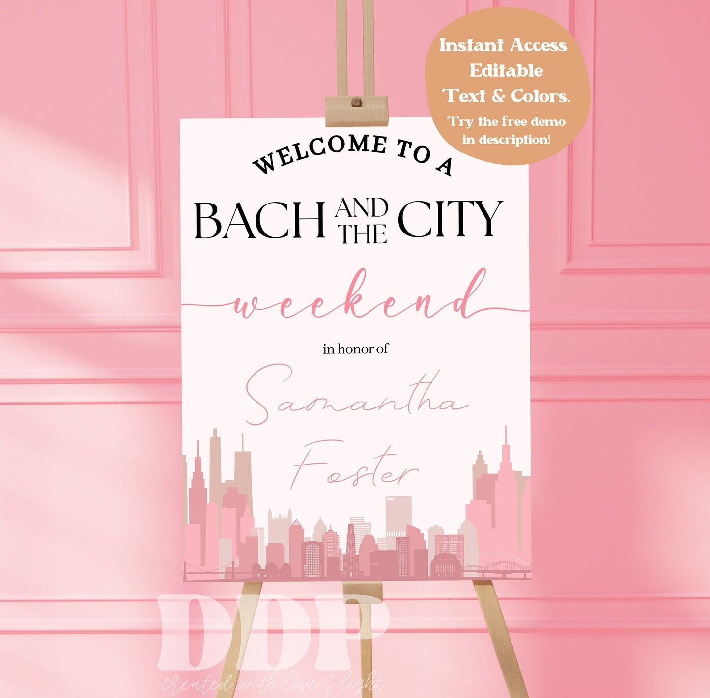 Bach and the City Pink Bachelorette Weekend Welcome Sign | NYC Bachelorette Party Welcome Sign | Bachelorette Girls Trip Welcome Sign