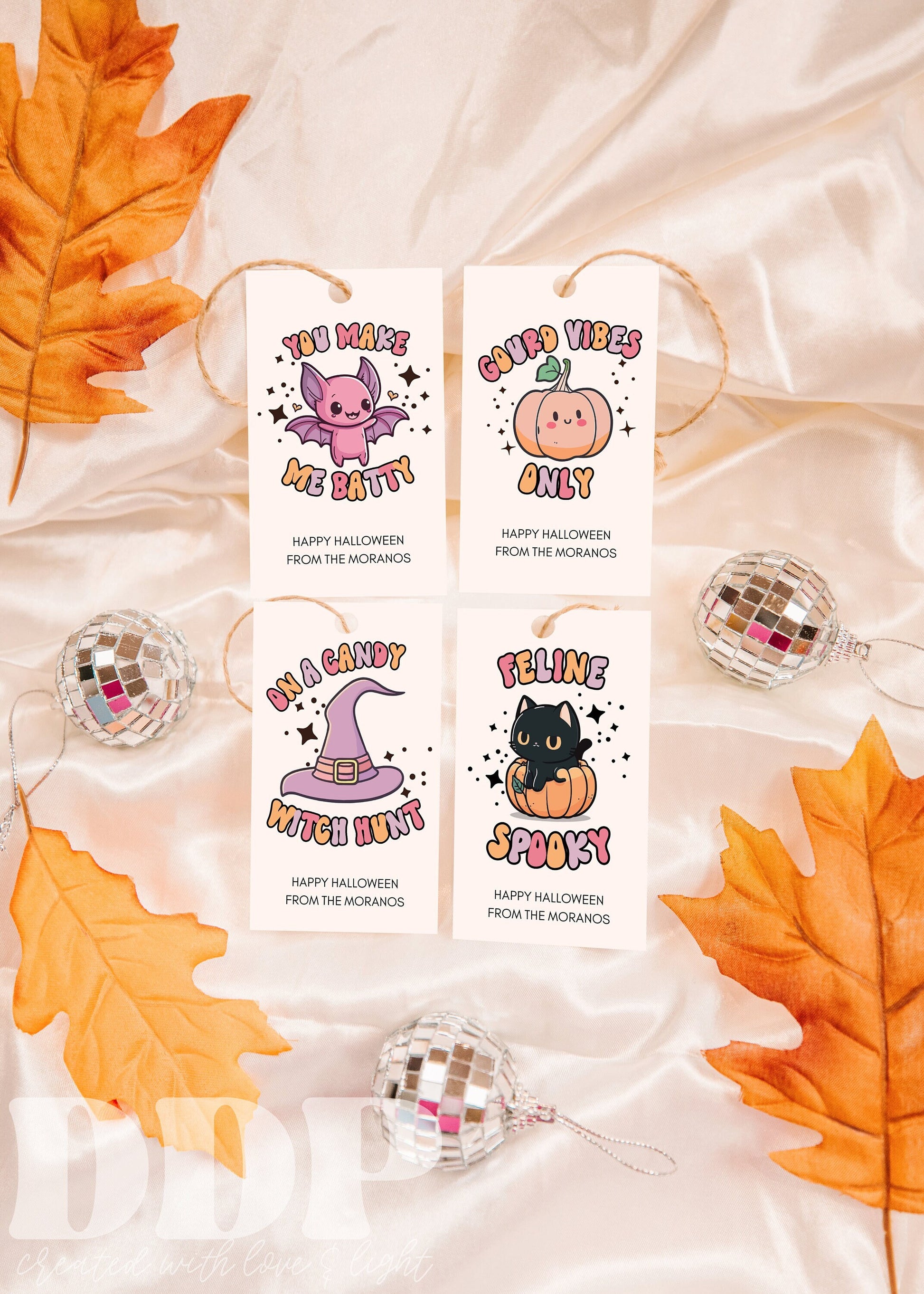 Retro Spooky Halloween Gift Tag Bundle | Halloween Puns Gift Label | Halloween Gift Tag Bundle | Editable Halloween Treat Favor Tag