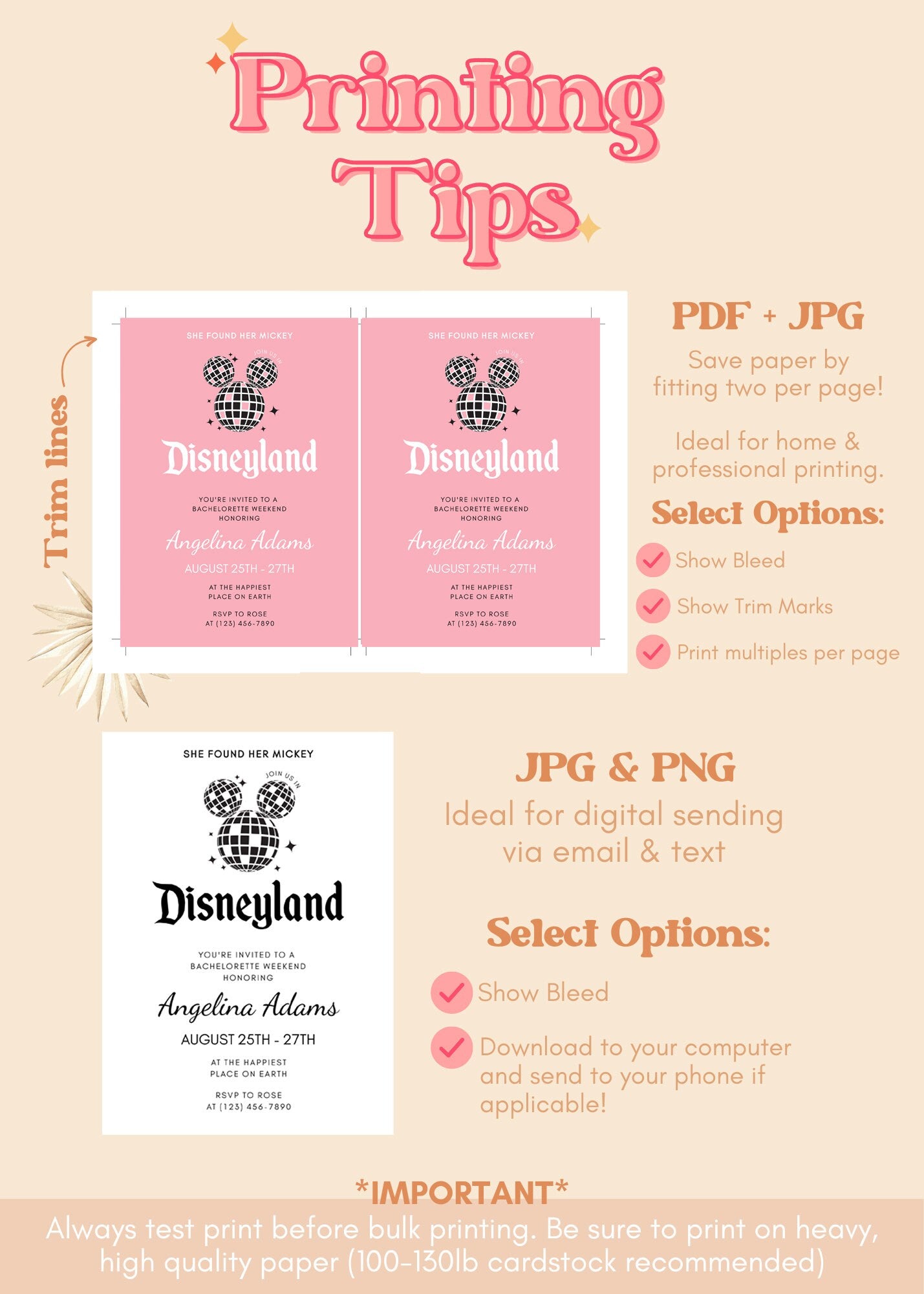 Disco Disneyland Bachelorette Weekend Invitation | Theme Park Bachelorette Party | Amusement Park Girls Weekend Itinerary and Invite