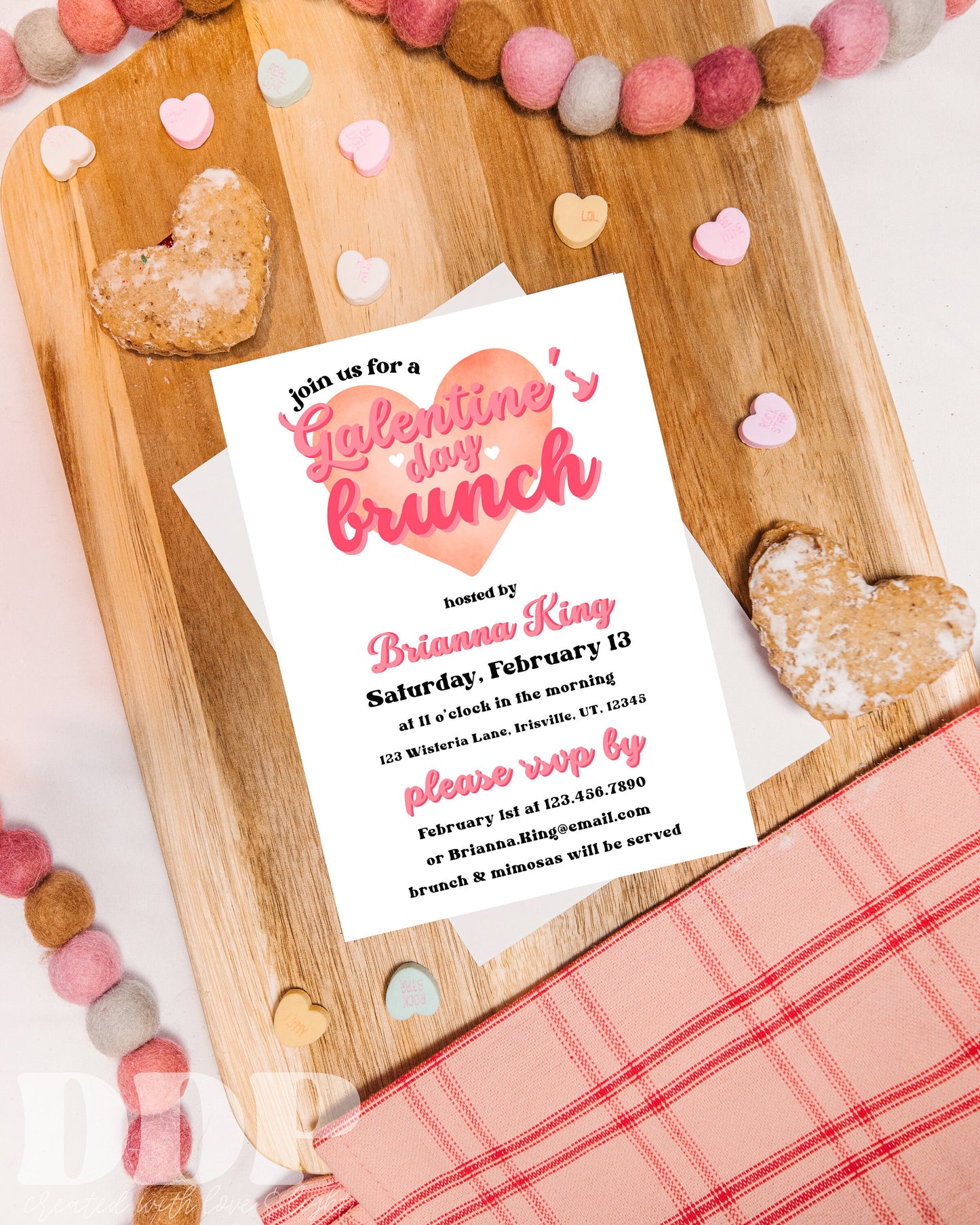 Galentine's Day Brunch Invitation | Galentine's Day Party Invite | Galentines Invitation | Valentine's Day Party Invite | Editable Template