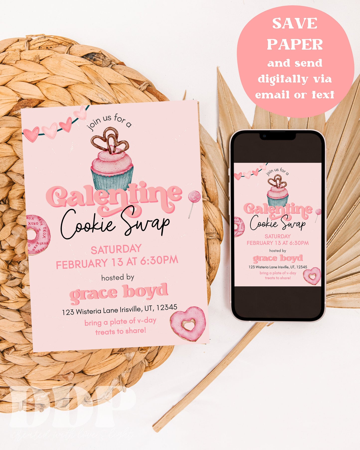 Galentine's Day Cookie Swap Invitation | Galentine's Day Party Invite | Galentines Invitation | Valentine's Party Invite | Editable Template