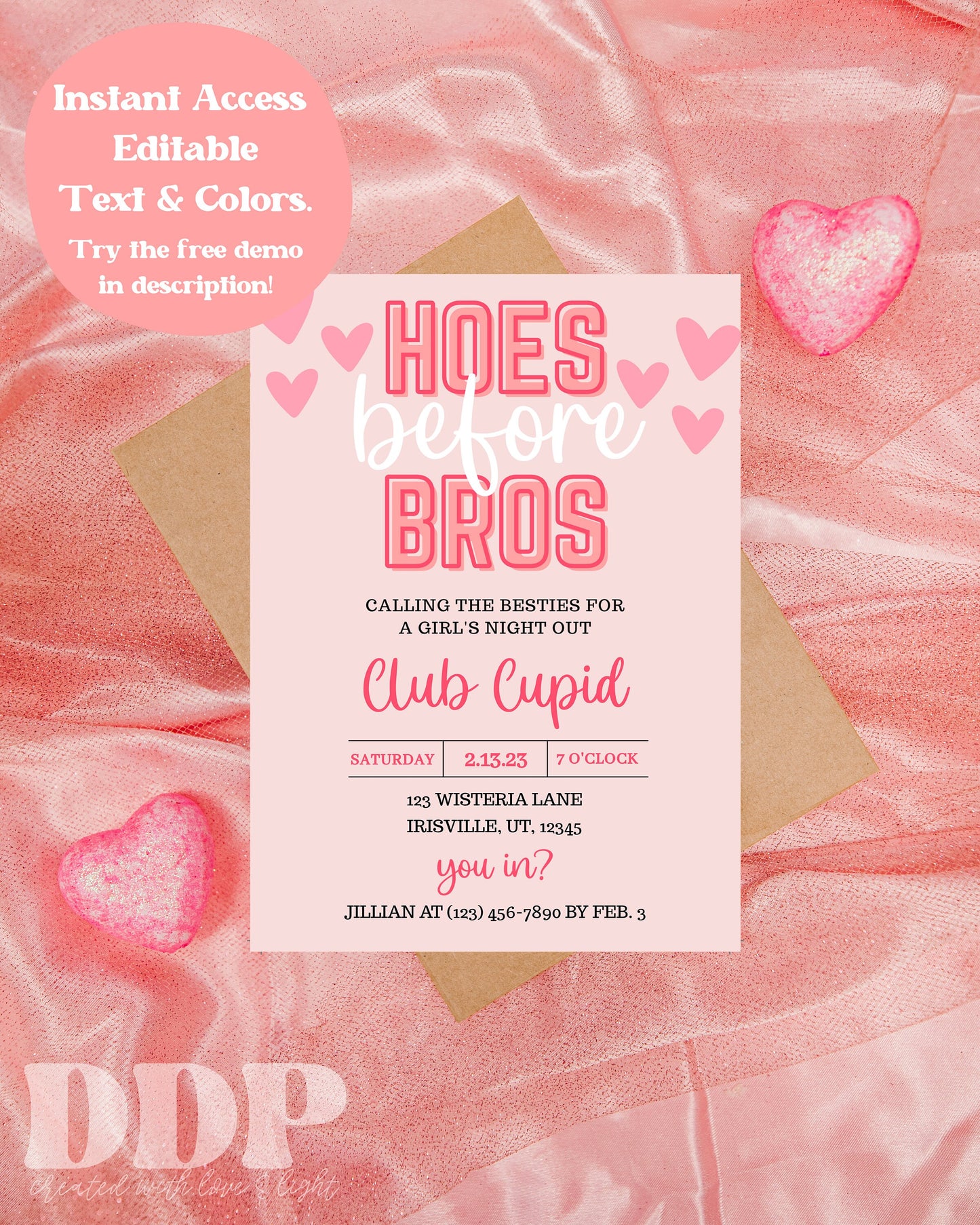 Galentine's Night Out Invitation | Galentine's Day Party Invite | Galentines Invitation | Valentine's Party Invite | Editable Template