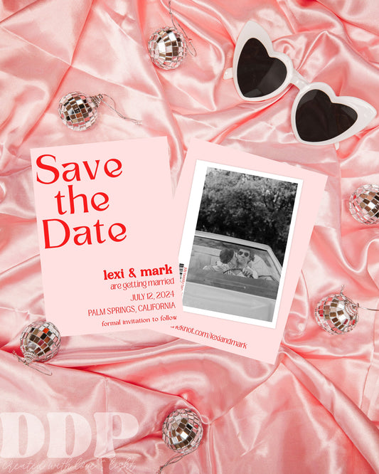 Vintage Valentine Save the Date Template | Retro Save the Date | Photo Save the Date Template | Printable Invitation