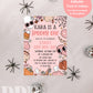 ANY AGE Spooky Birthday Invite | Pink Halloween Party Invitation Template | Halloween Birthday Party | Retro Halloween Characters Spooky
