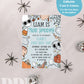 ANY AGE Spooky Birthday Invite | Blue Halloween Party Invitation Template | Halloween Birthday Party | Retro Halloween Characters Spooky