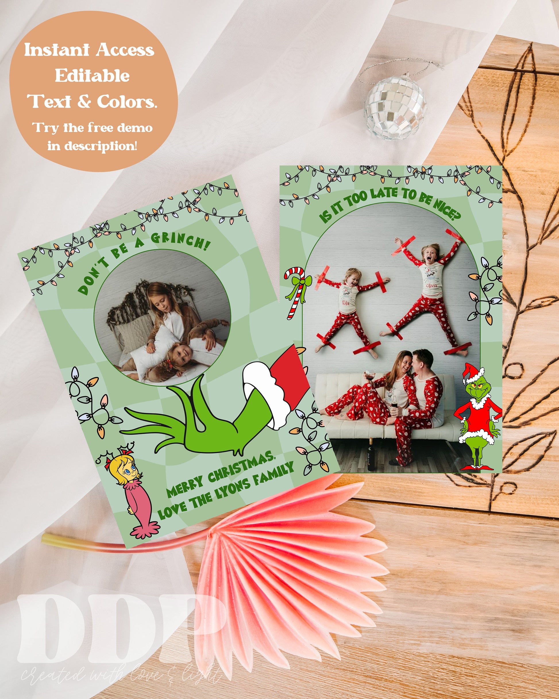 GRINCH Christmas Holiday card | Funny Christmas Card | Family Photos Greeting Card | Happy Holidays Card | Green Grinch Christmas