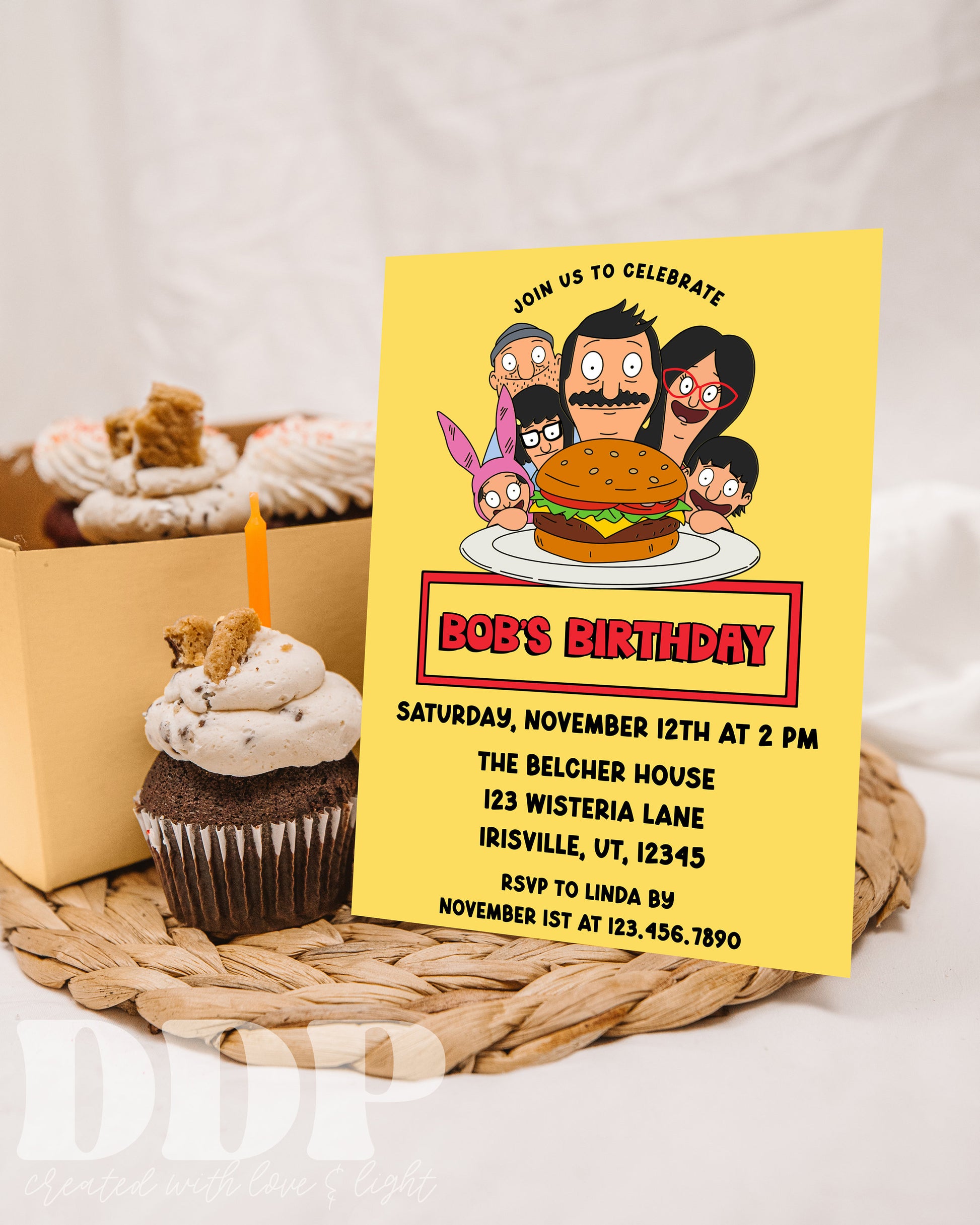 ANY AGE Bob's Burgers Birthday Invitation | Bob's Burgers Birthday Template | Bob's Burger Invite | Bob's Burgers Cartoon Party