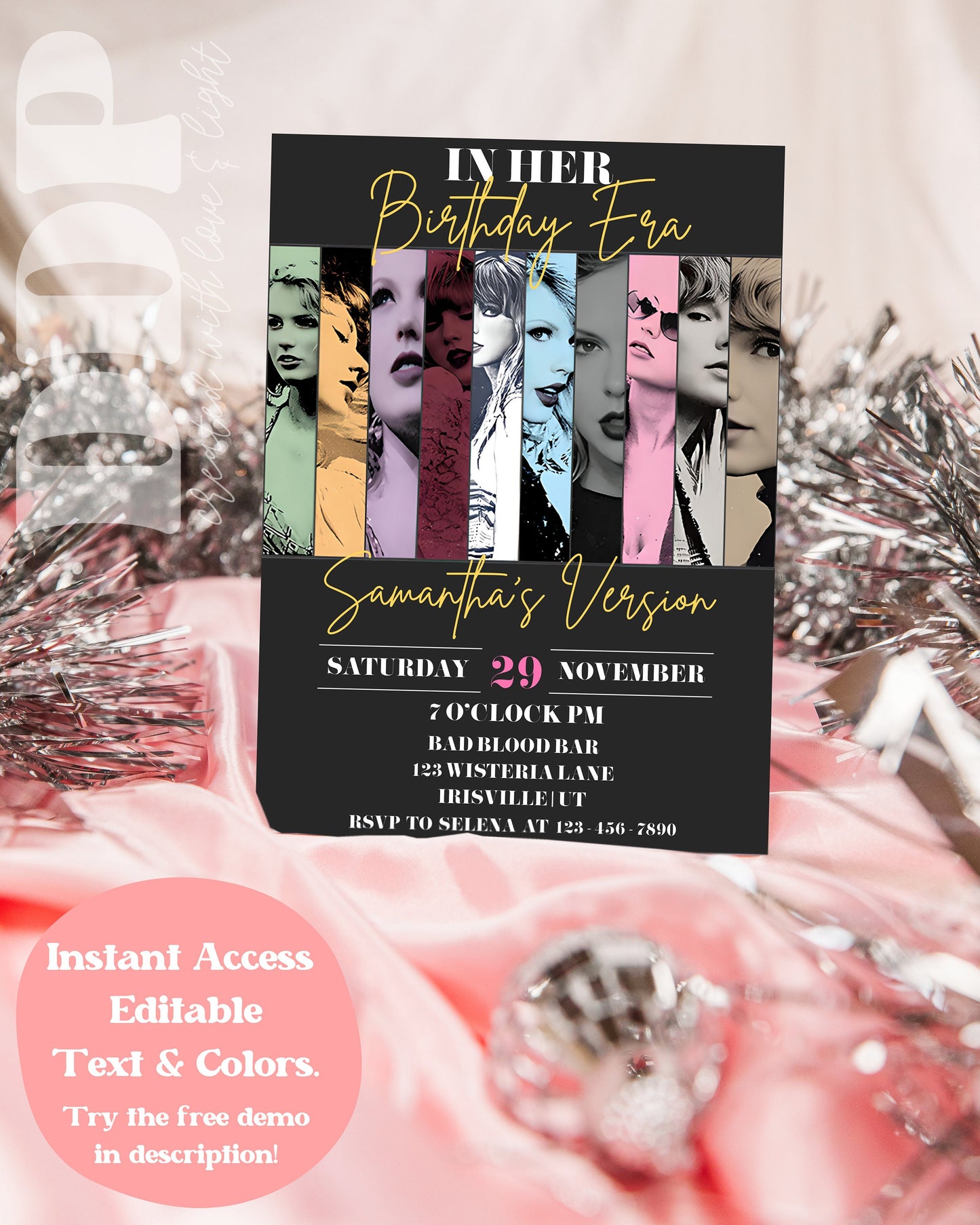 Era Birthday Invitation Template | Eras Tour Invitation | Swiftie Birthday Invite | In Her Birthday Era Invite | Eras Tour Birthday | A13