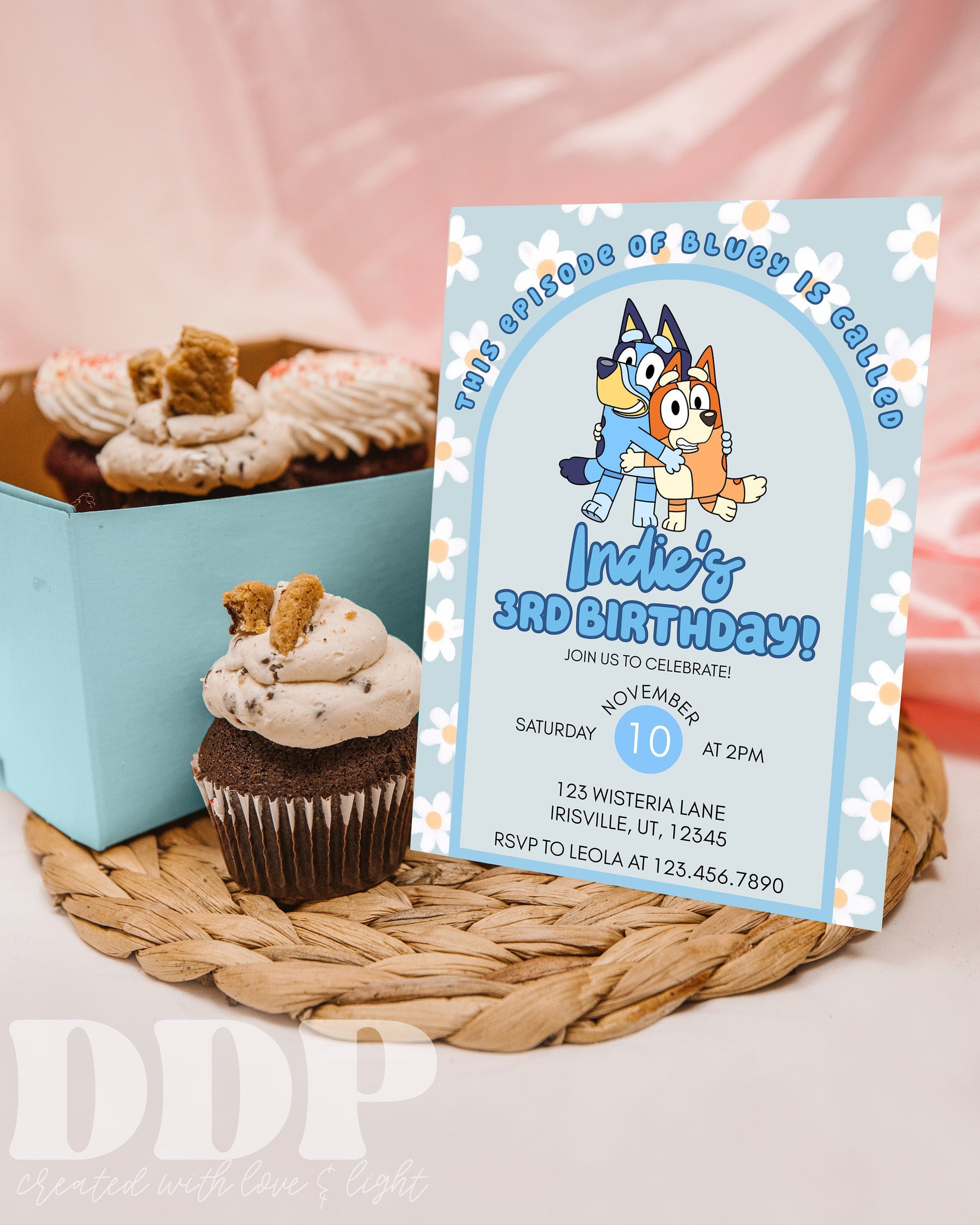 ANY AGE Blue Heeler Birthday Party Invitation | Aussie Dog Inspired Birthday Invite | Dog Themed Daisy Invite | Instant Download