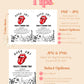 ANY AGE Rock and Roll Birthday Invitation | Rockstar Birthday Invite | Rock N Roll Music Birthday Party | Rolling Stones Party Invite