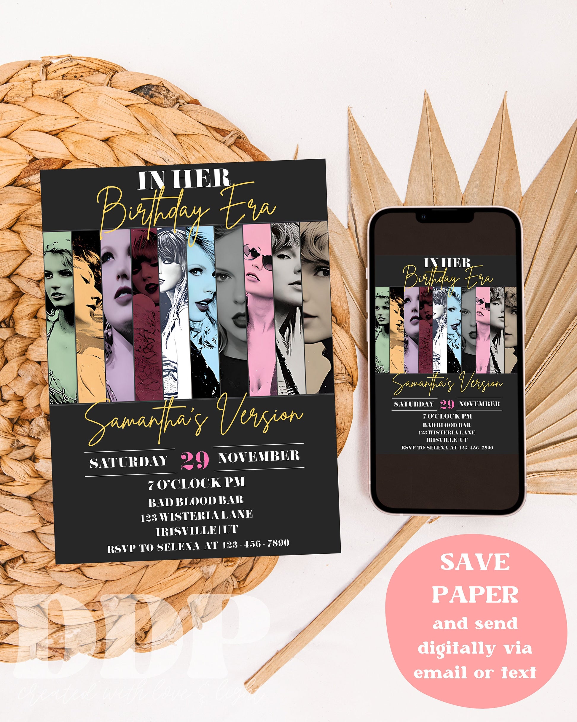 Era Birthday Invitation Template | Eras Tour Invitation | Swiftie Birthday Invite | In Her Birthday Era Invite | Eras Tour Birthday | A13