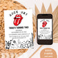 ANY AGE Rock and Roll Birthday Invitation | Rockstar Birthday Invite | Rock N Roll Music Birthday Party | Rolling Stones Party Invite