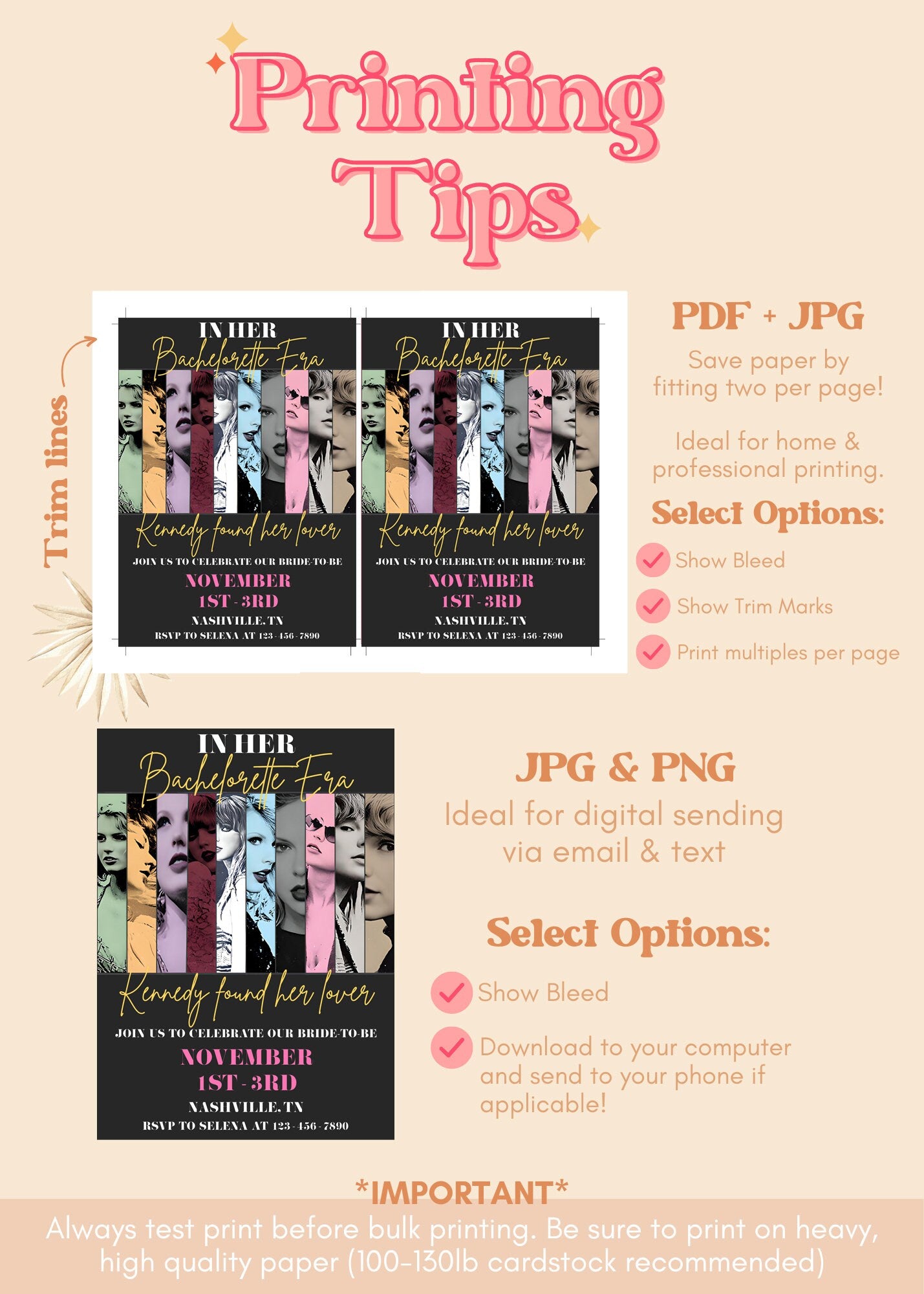 Swiftie Bachelorette Invitation + Itinerary Template | Eras Tour Invitation | Swift Bachelorette Theme | Taylor Eras Tour Bachelorette | A13