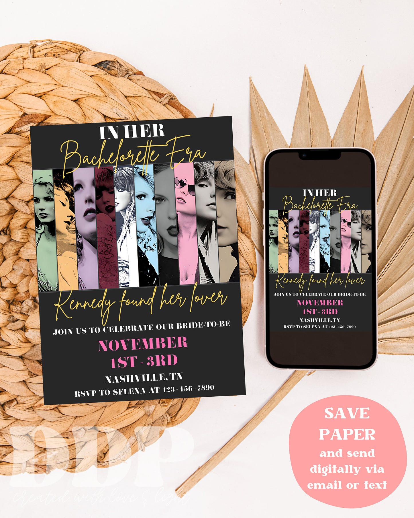 Swiftie Bachelorette Invitation + Itinerary Template | Eras Tour Invitation | Swift Bachelorette Theme | Taylor Eras Tour Bachelorette | A13