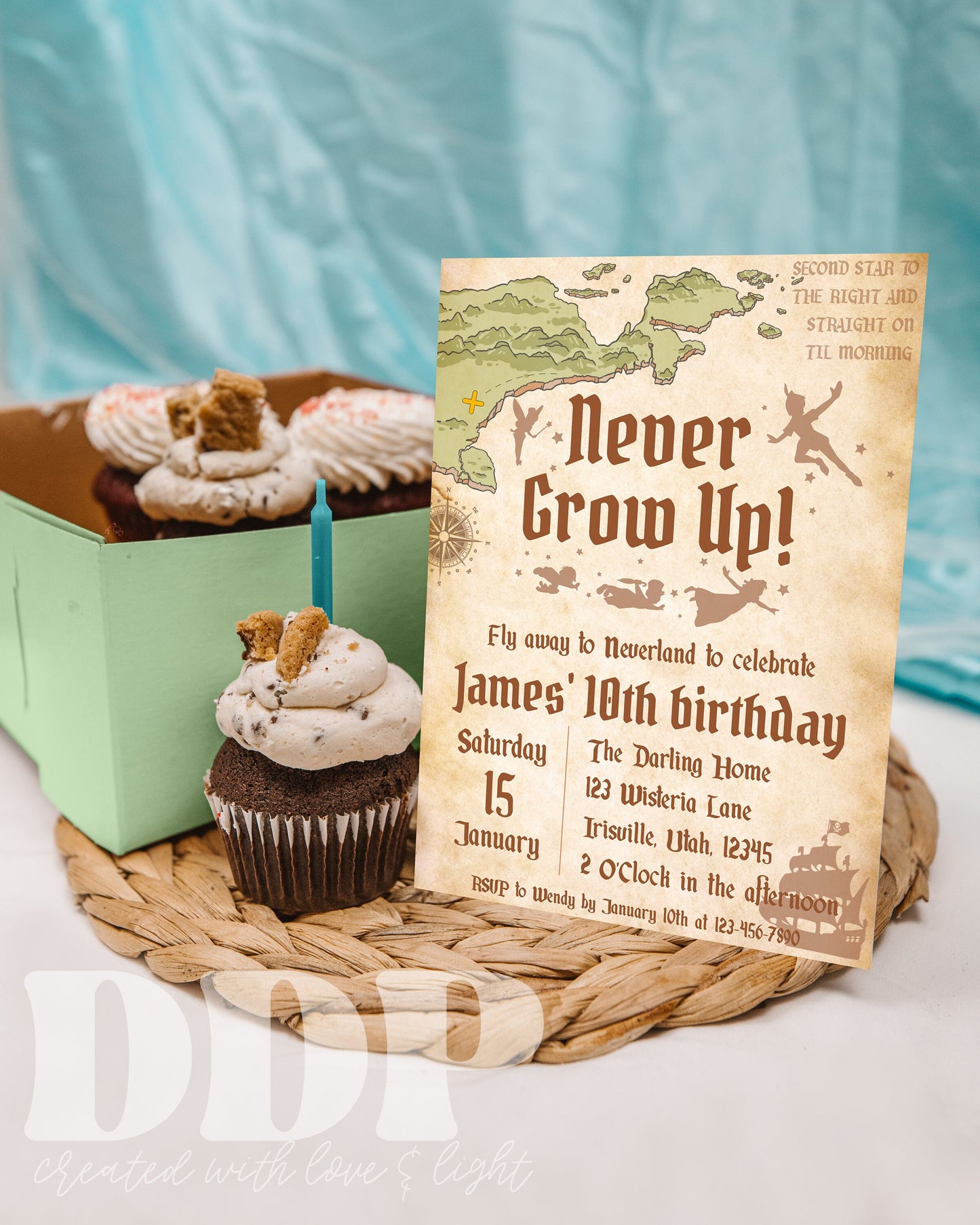 ANY AGE Peter Pan Birthday Invitation | Neverland Birthday Invitation | Never Grow Up Invite | A10