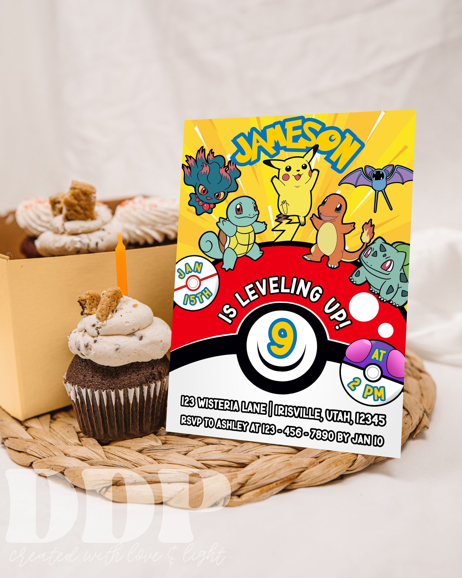 ANY AGE Pokemon Birthday Invitation | POK Birthday | Pikachu Party Invite | Pokemon Pokeball Invite