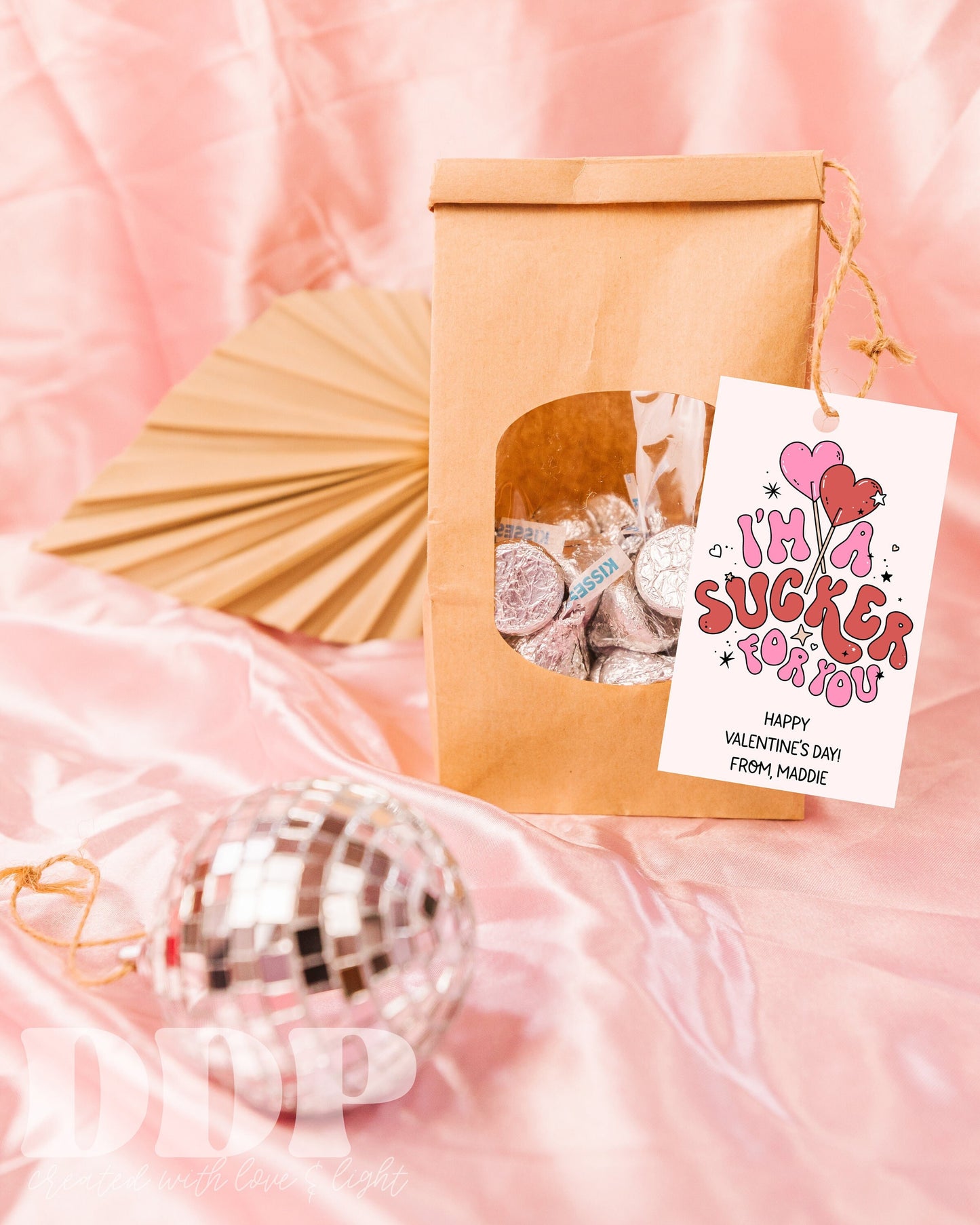 Sucker for You Valentine | Retro Valentine Tag | Valentine Gift Tag Template | Editable Valentine's Day Template | Kids Classroom Valentine