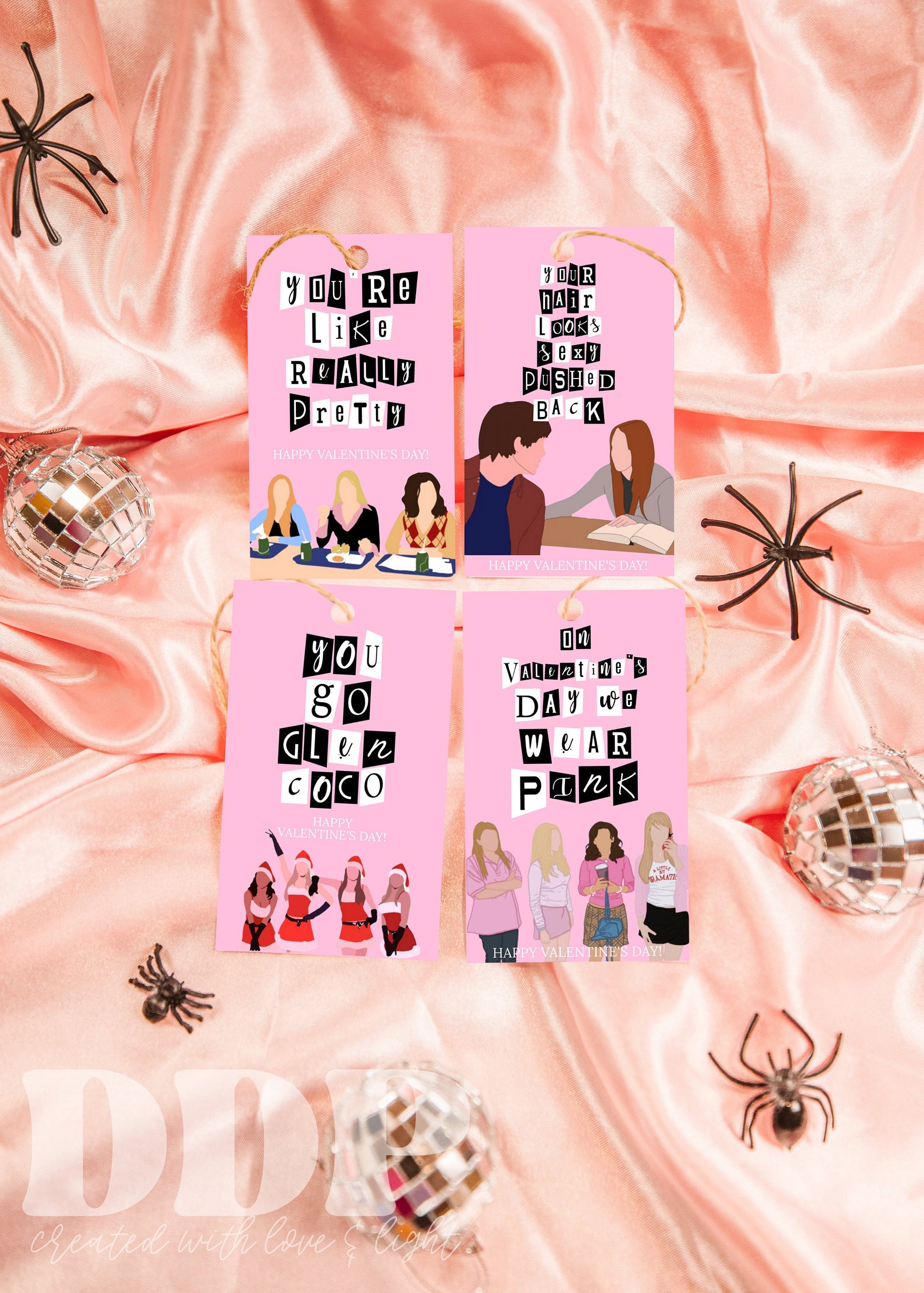 Mean Girls Valentine Gift Tag Bundle | Printable Valentine Gift Tags | Mean Girls Favor Tag Quotes | Galentine's Day Gifts | A11