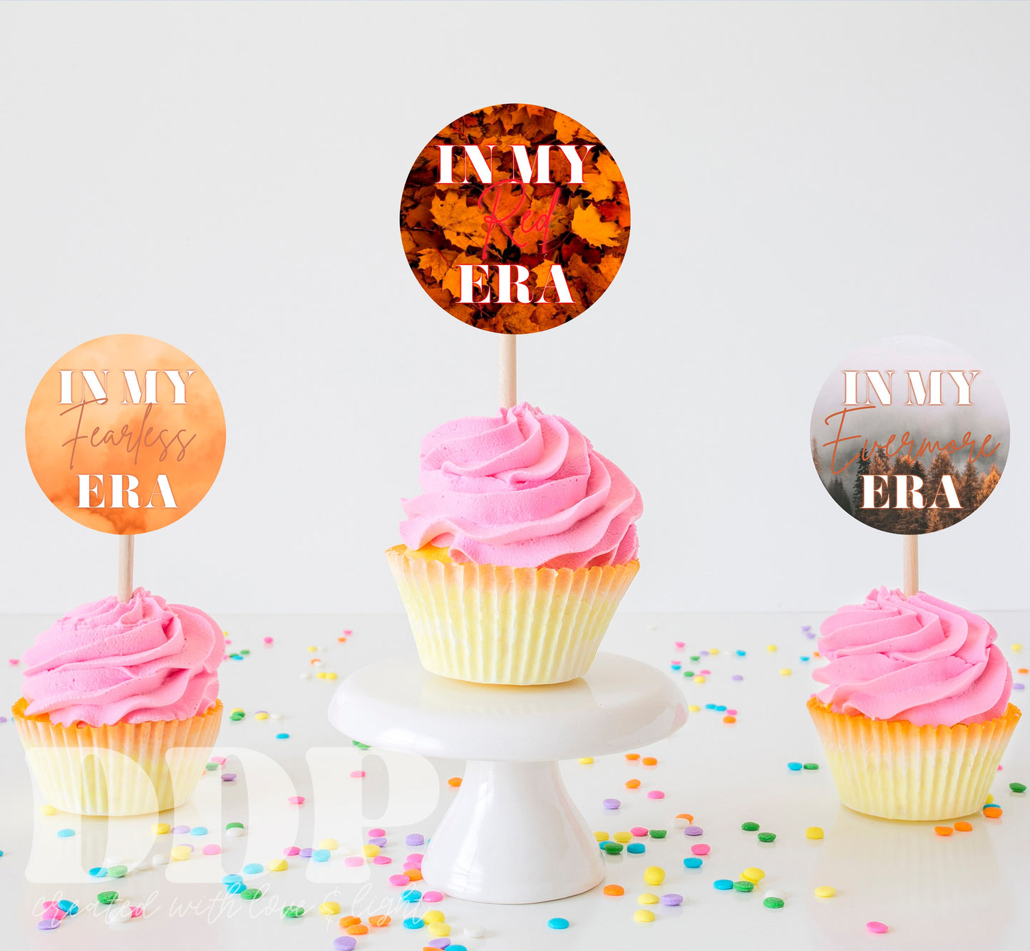 Eras Cupcake Toppers | Taylor Cupcake Toppers | Swiftie Birthday Party Supplies | Eras Theme Cupcake Toppers | A13