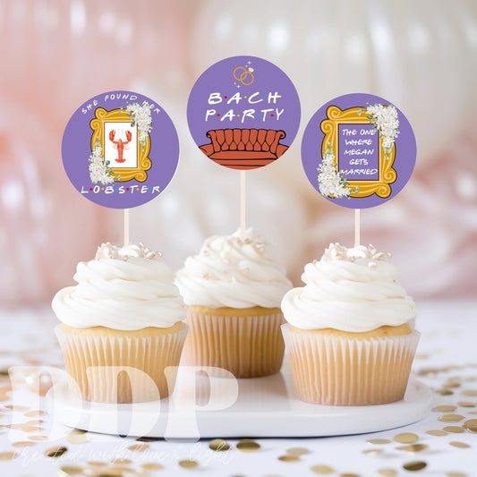 Friends Cupcake Toppers | Friends Birthday Cupcake Toppers | Friends Birthday Party Supplies | Friends TV Show Theme Cupcake Toppers | A09