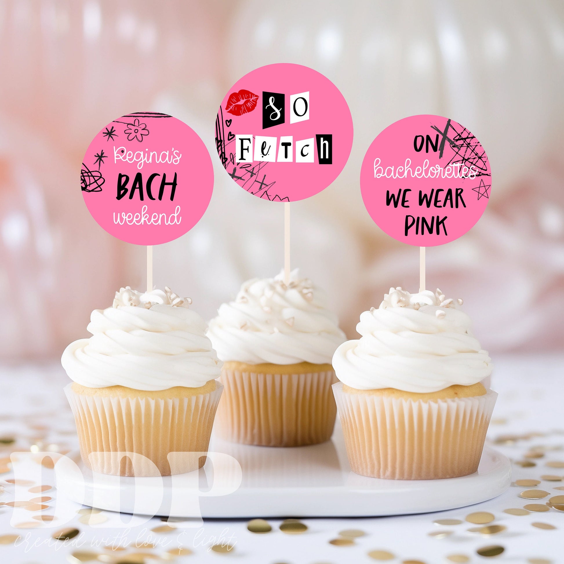 Mean Girls Cupcake Toppers | Mean Girls Theme Party Supplies | Burn Book Party Decor | A11