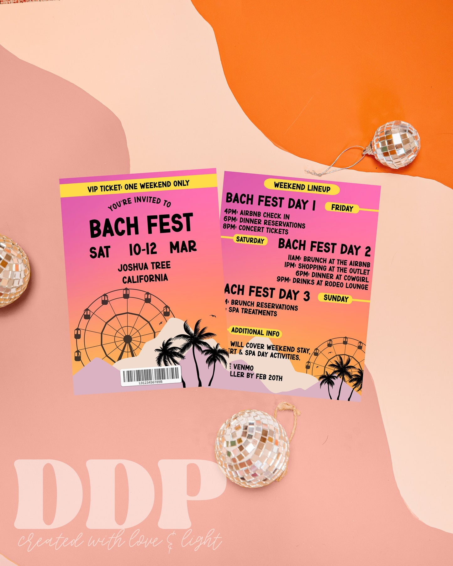 BACH CHELLA Bachelorette Weekend Invitation Template | Festival Bachelorette Party Invite | Concert Bachelorette Girls Trip Itinerary