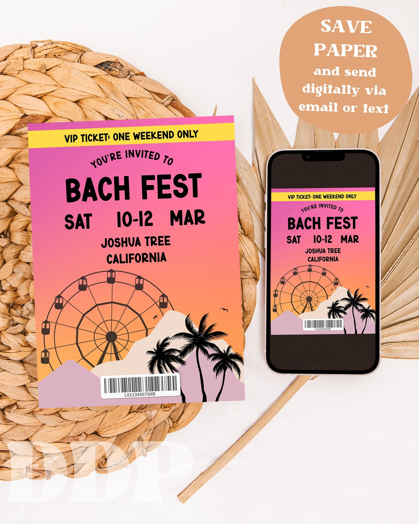 BACH CHELLA Bachelorette Weekend Invitation Template | Festival Bachelorette Party Invite | Concert Bachelorette Girls Trip Itinerary