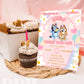 ANY AGE Blue Heeler Invitation | Dog Inspired Birthday Invite | Blue Theme Girls Birthday | Dog Party Pink Daisy Invite | A01