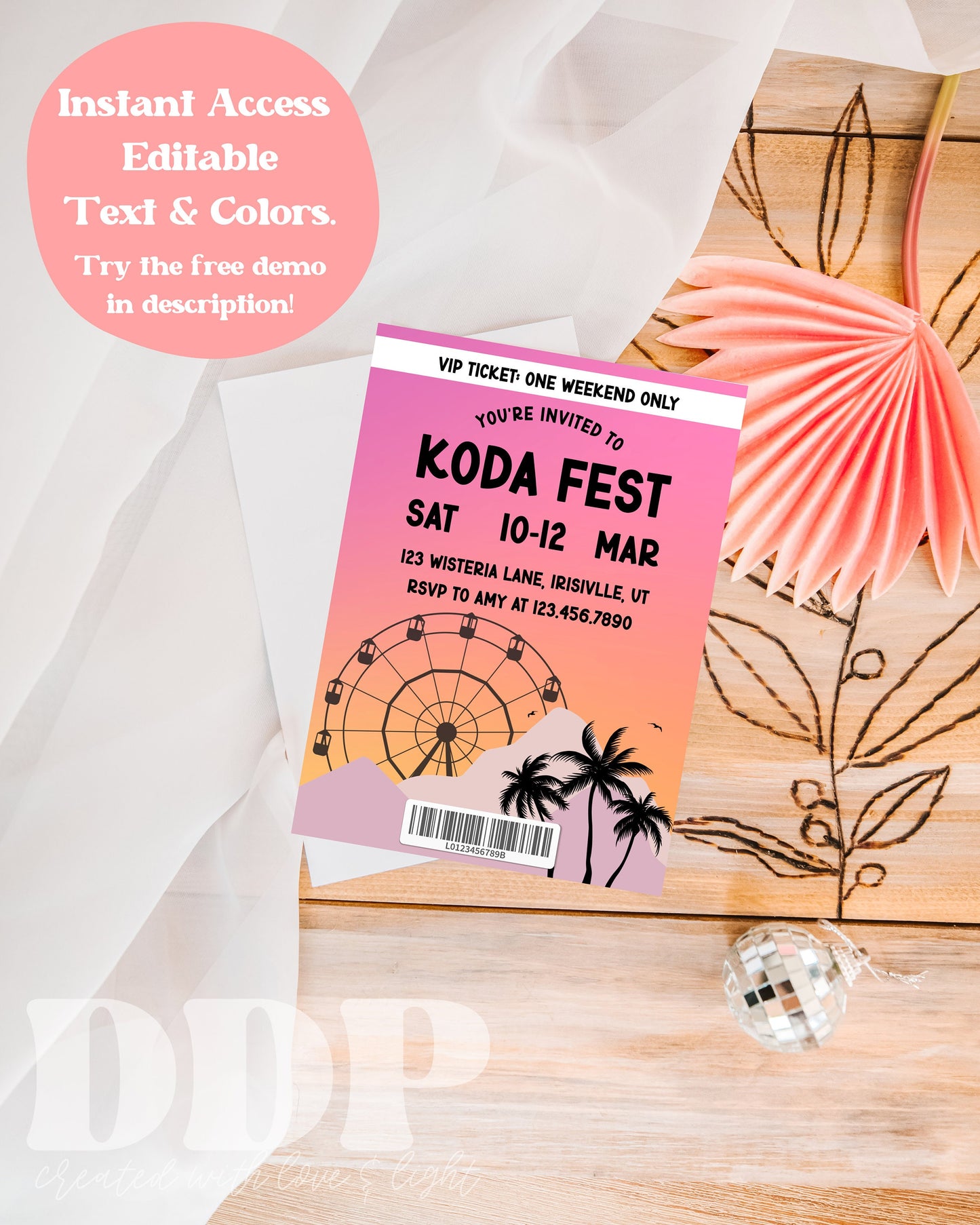 ANY AGE Festival Birthday Invite | Music Festival Birthday Party Invite | Kidchella Concert Festival Birthday Invite | Editable Template